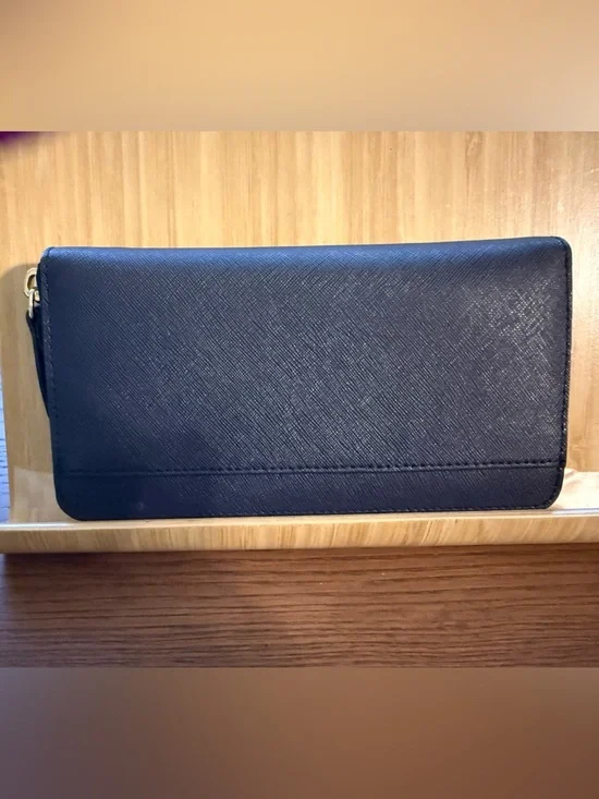 Kate Spade New York Navy Saffiano Zip Around Wallet - Picture 2 of 11